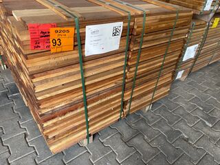 Ca. 800x Hardhouten Tegelhout, 17x97mm, lengte 780/55cm, 20/105cm
